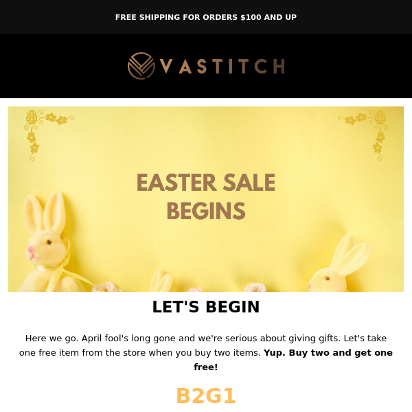 Huge Easter Sale starts now! 🐰