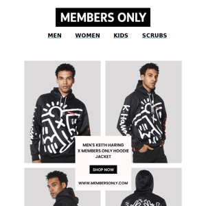 STAND OUT WITH THE MEN'S-KEITH-HARING-X-MEMBERS-ONLY-HOODIE-JACKET 😍😍