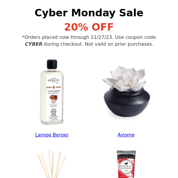 Cyber Monday Sale Starts Now - 20% Off