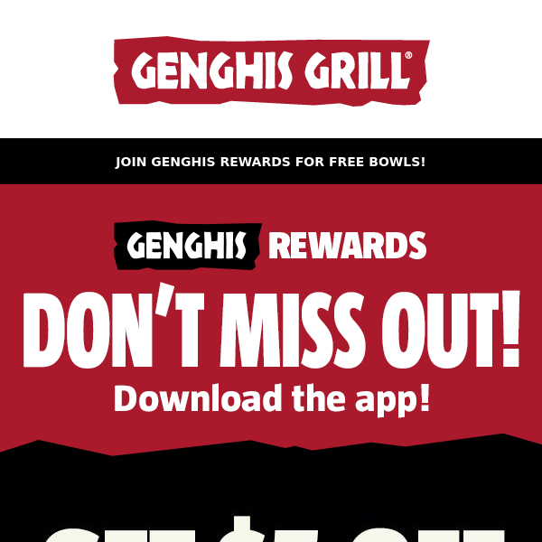 Gift for YOU Genghis Grill... It's $5!🤭🎁🥡