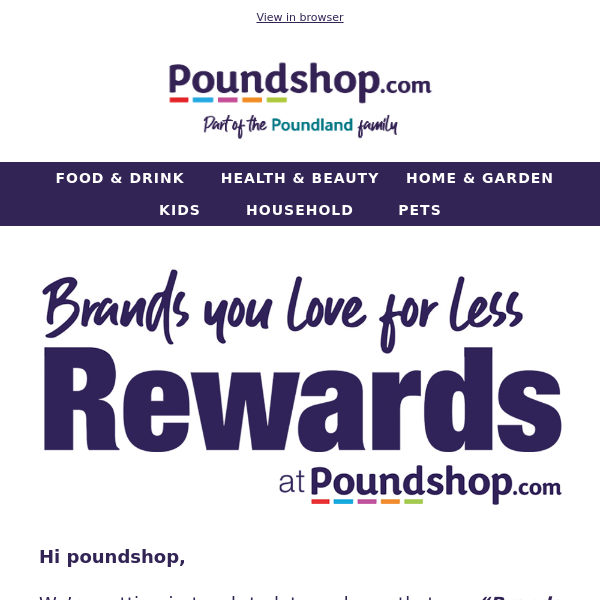 Important Update to Poundshop's Rewards Programme!