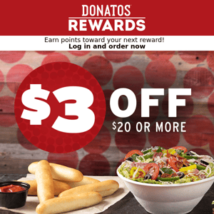 🍕 🥗 🍗 $3 off your favorites!