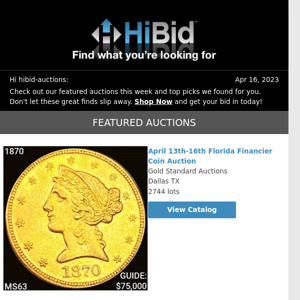 Sunday's Great Deals From HiBid Auctions - April 16, 2023