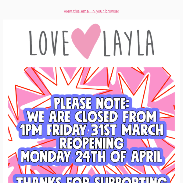 Love Layla Designs, A HEADS UP 👀