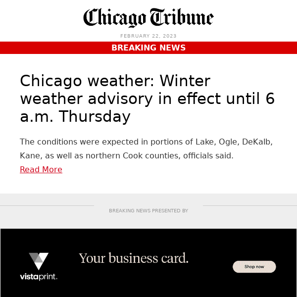 Chicago weather: Winter weather advisory in effect