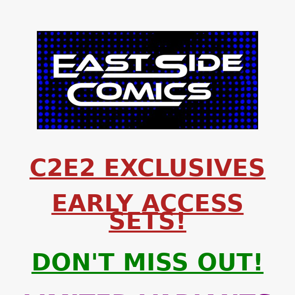 🔥 PRE-SALE LIVE in 30-Mins at 5PM (ET)! 🔥C2E2 EXCLUSIVES PREDATOR #1 RAHZZAH VIRGIN & DAREDEVIL #1 MAER 🔥PRE-SALE TODAY (8/03) at 5PM (ET)/2PM (PT)