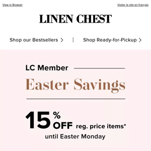 An Easter Basket Surprise 🐣 15% OFF* for LC Members!