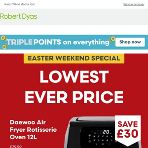 Air Fryer Oven £49.99 | Easter Special