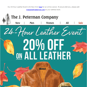 20% Off on All Leather Today!