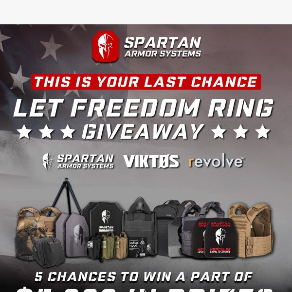 🚨 Last chance 🚨 Claim your share of $5,000 worth of body armor.