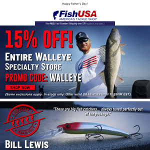 15% Off Our Entire Walleye Category, Time to Stock Up!