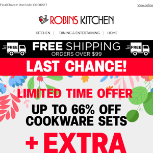 ENDS MIDNIGHT ⏰ EXTRA 20% off Cookware Sets