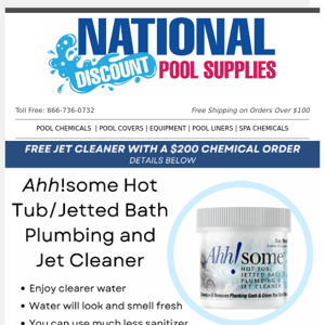 FREE Hot Tub Jet Cleaner with $200 Chemical Purchase - A $29.99 Value 🌀