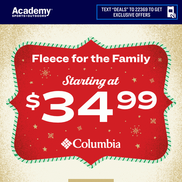 🎄Christmas Deal: Columbia Fleece, Starting at $34.99