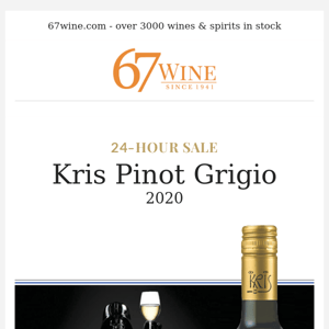 Kris Pinot Grigio 24 Hour Sale!