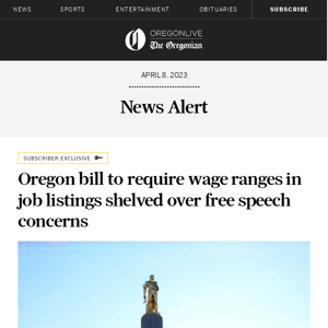 Oregon bill to require wage ranges in job listings shelved over free speech concerns