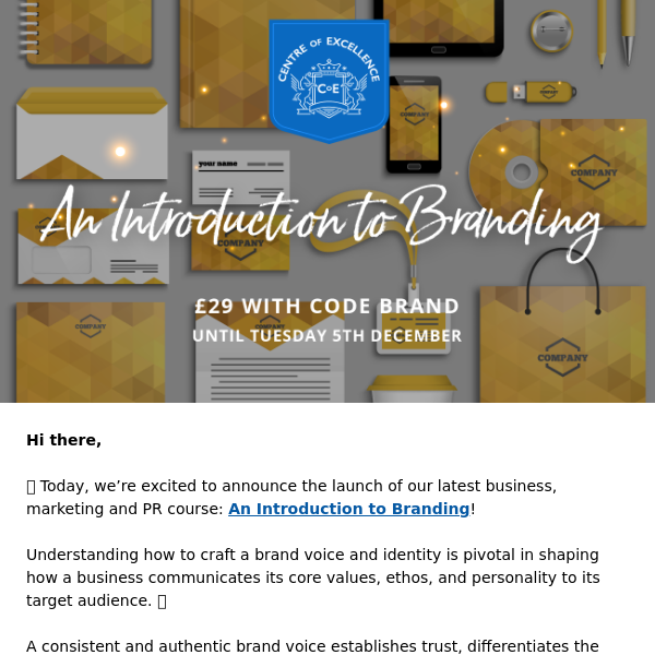 💡 New Course: An Introduction to Branding *£29* (-80% Sale)