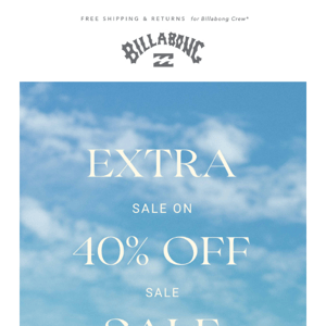 STARTS TODAY! Extra 40% Off Sale!