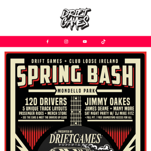 Drift Games Bash tickets are LIVE 😎
