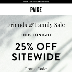 ⏰ Ending Tonight: 25% Off Sitewide