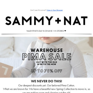 PRE-SHOP The S+N Pima Warehouse SALE Tonight - up to 75% OFF