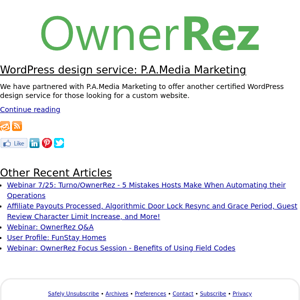 The OwnerRez Blog - WordPress design service: P.A.Media Marketing