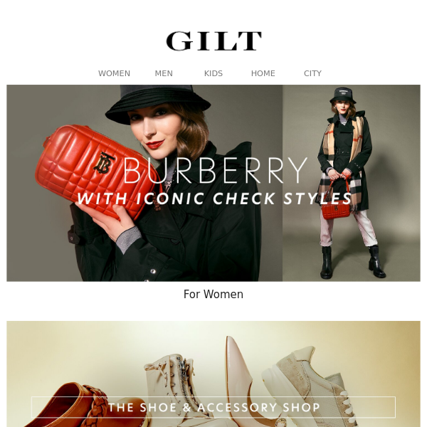 Burberry Women With Iconic Check | The Shoe & Accessory Shop
