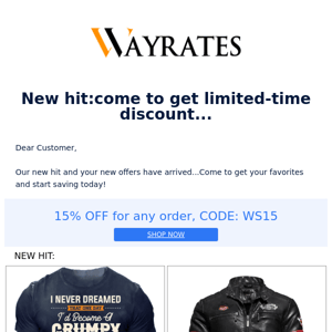 New hit:come to get limited-time discount...