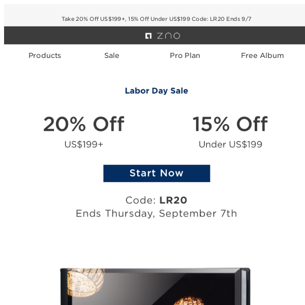 Labor Day Sale! Grab up to 20% Off High End Photo Albums!