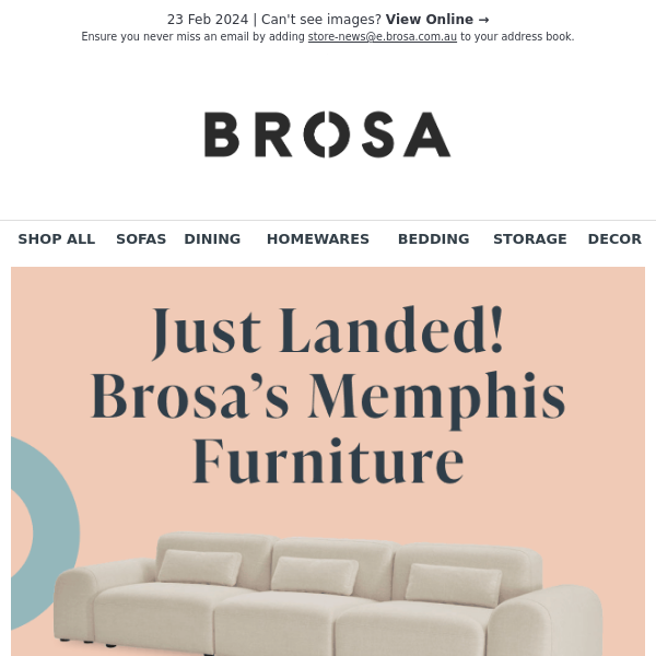 Brosa Memphis Modular 2 Seater Sofa ONLY $899 (47% OFF Standard Retail Price!)