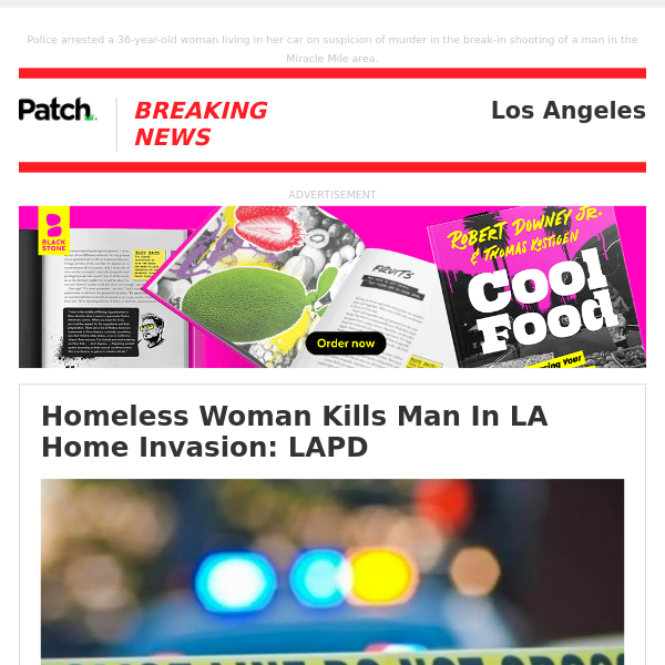 Homeless Woman Kills Man In LA Home Invasion: LAPD – Tue 04:09:36PM