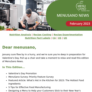 February MenuSano News: What's Cooking With MenuSano