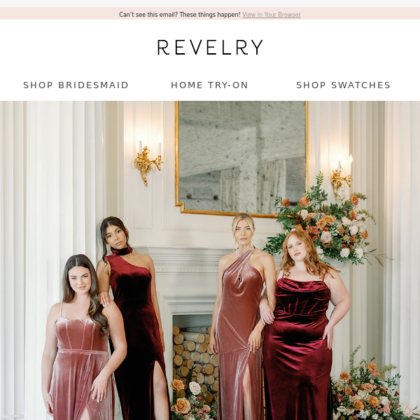 Your wedding 🤝 velvet bridesmaid dresses