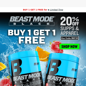 🚨 Buy 1 Get 1 on Beast Mode Black Preworkout