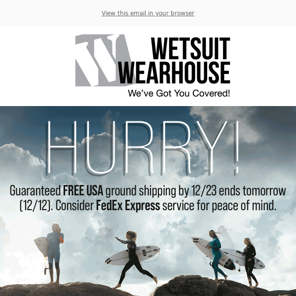 You're Cutting it Close! FREE XMAS Shipping Deadline