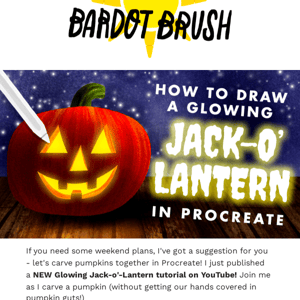 🎃🕯️ NEW YouTube Tutorial // Draw a Jack-o'-Lantern in Procreate