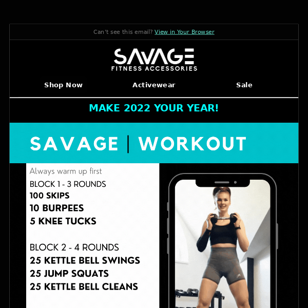 Savage Fitness Accessories Start 2022 with a Savage Workout! 💪