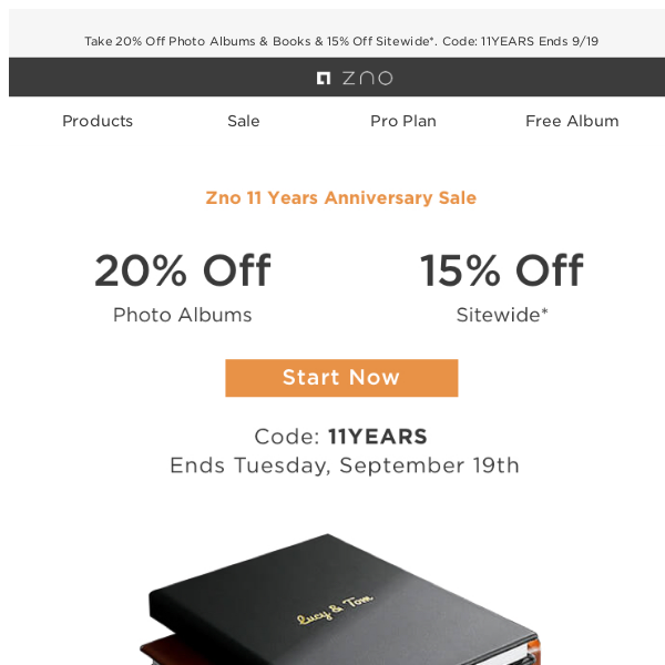 We are celebrating 11 Years with 20% Off Photo Albums & Books!