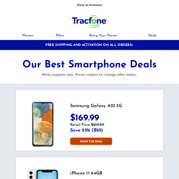 Save on 5G phones + FREE shipping