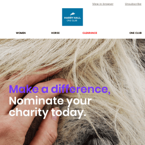 Harry Hall, nominate your favourite charity