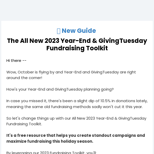 For you 🎁 2023 Year-End & GivingTuesday Fundraising Toolkit (Free download inside!)