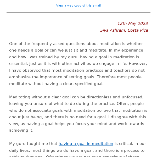 Setting Goals in Meditation