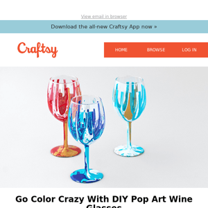 Go Color Crazy With DIY Pop Art Wine Glasses