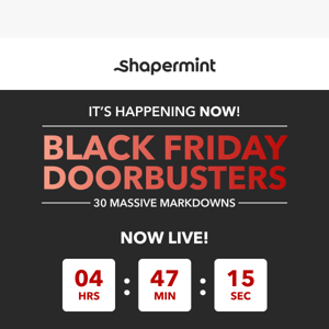 Now live ⚫ Black Friday Doorbusters ⚫