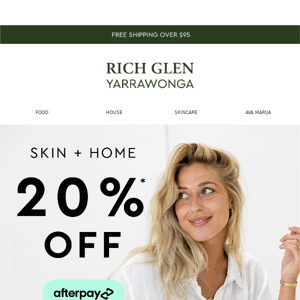 20% Off Rich Glen Skincare & Home! ✨