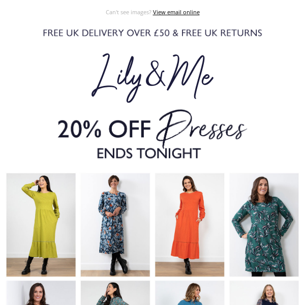 Last Chance | 20% off Dresses ends tonight. 