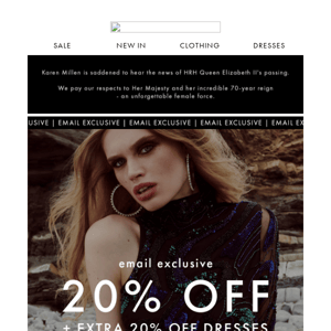 For one day only | Take an extra 20% off Dresses