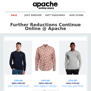 Further Reductions Continue Online @ Apache👌