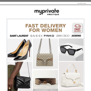 ⚡ Fast delivery for Women: Saint Laurent, Gucci, Jacquemus, Pinko, Jimmy Choo...