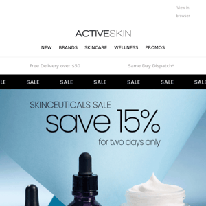 PSA: 15% off SkinCeuticals starts now! 😍